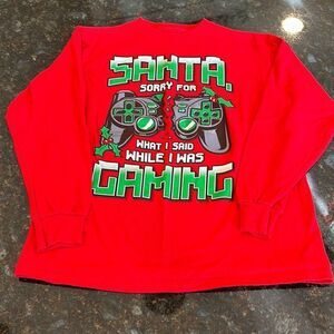 Fifthsun Red Santa Gaming Long Sleeve Tee Shirt